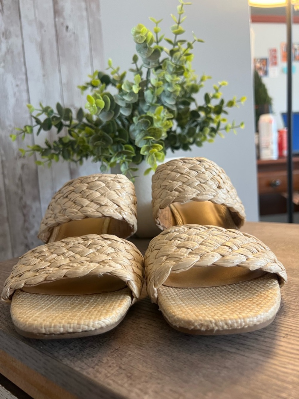 DV by Dolce Vita Stacey Braided Slide Sandals Raffia Coastal Preppy Resort 6.5 - Picture 4 of 4